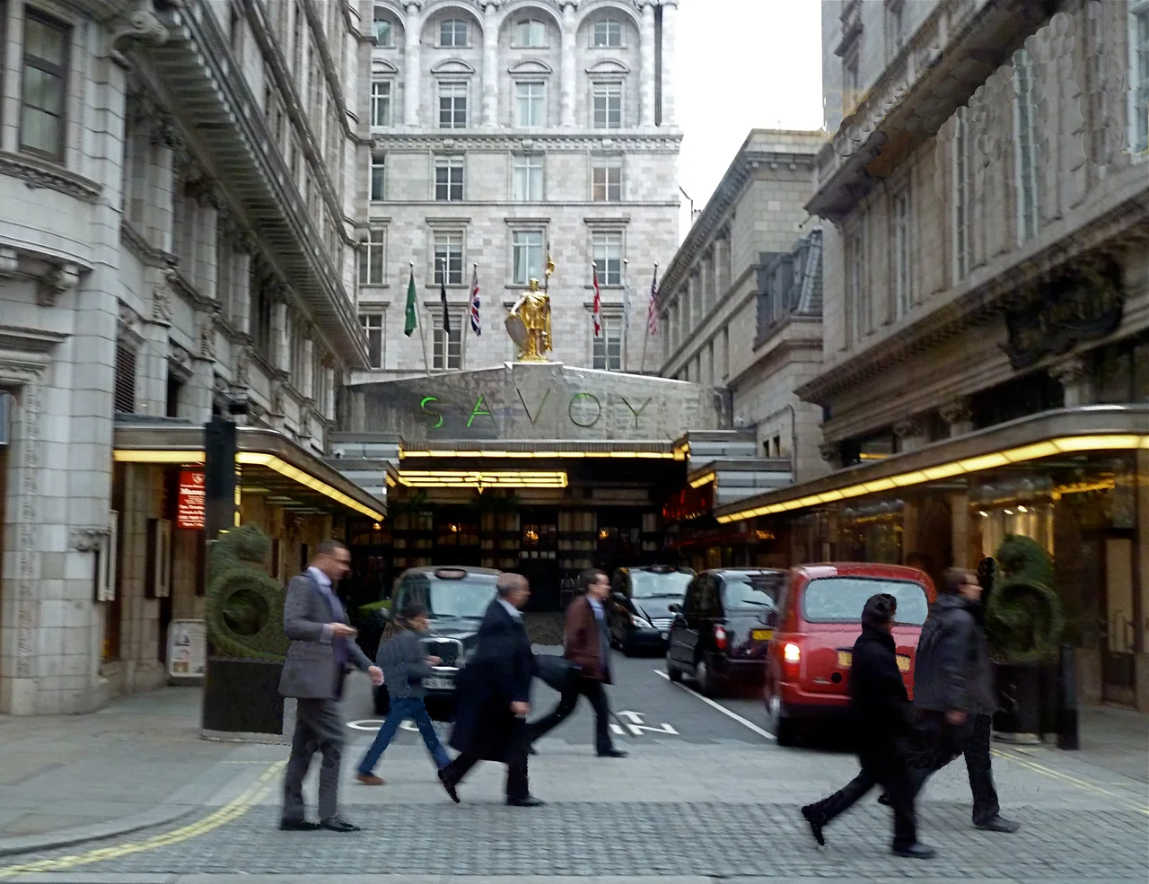 The entrance to the Savoy Hotel in London, photographed in 2011