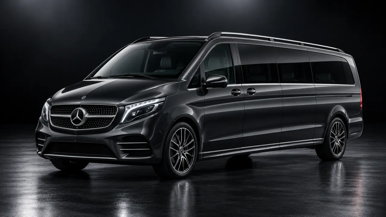 Illustrative Mercedes Vito passenger van; actual vehicles vary